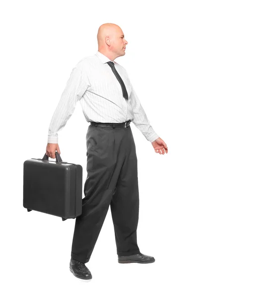 Successful businessman with suitcase — Stock Photo, Image