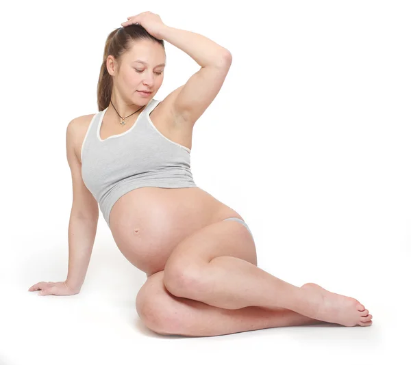 Hamile kadın izole — Stok fotoğraf