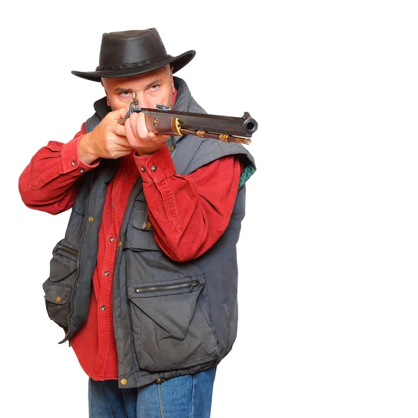 Cowboy with big bore rifle — Stock Photo, Image