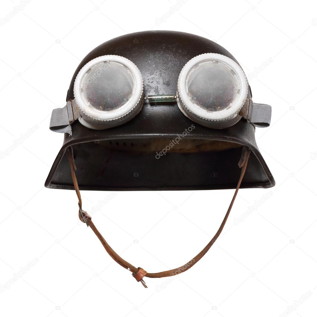 Retro helmet with goggles