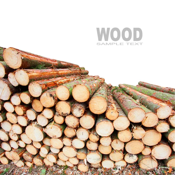 Stack of firewood with space — Stock Photo, Image