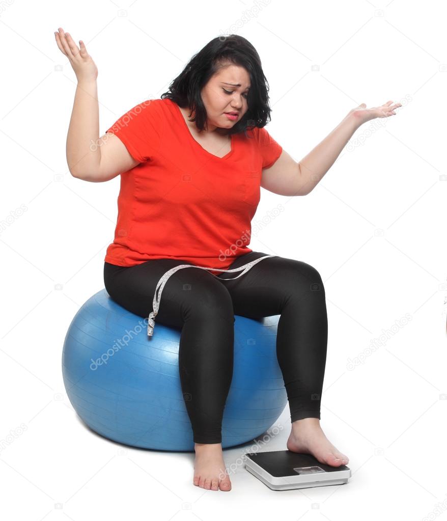 Overweight woman, nutrition problem.