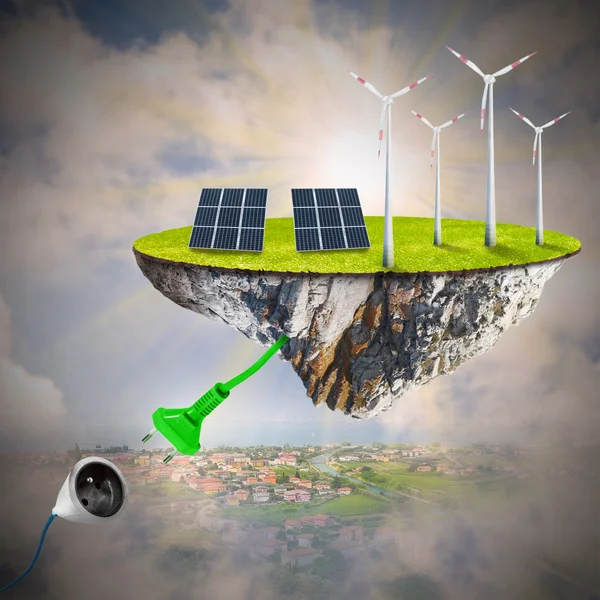 Sviluppo sostenibile e produzione di energia elettrica e combustibile . — Foto Stock