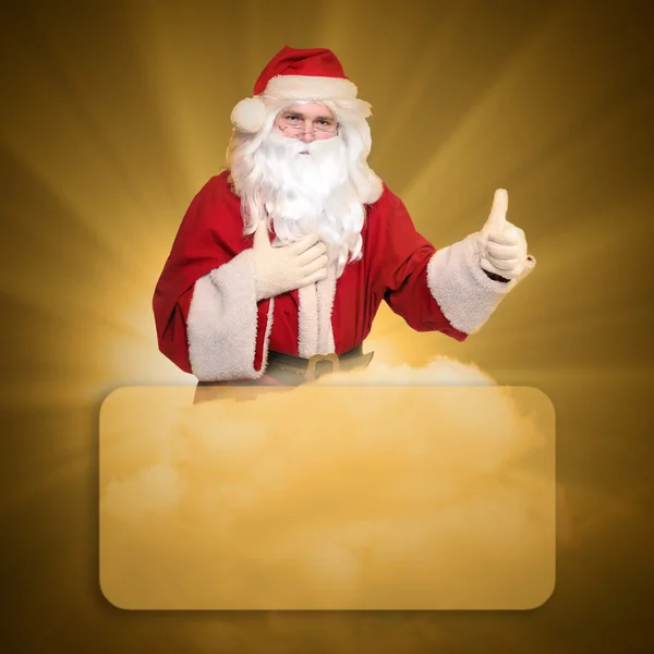 Santa Claus flying on the cloud — Stock Photo, Image