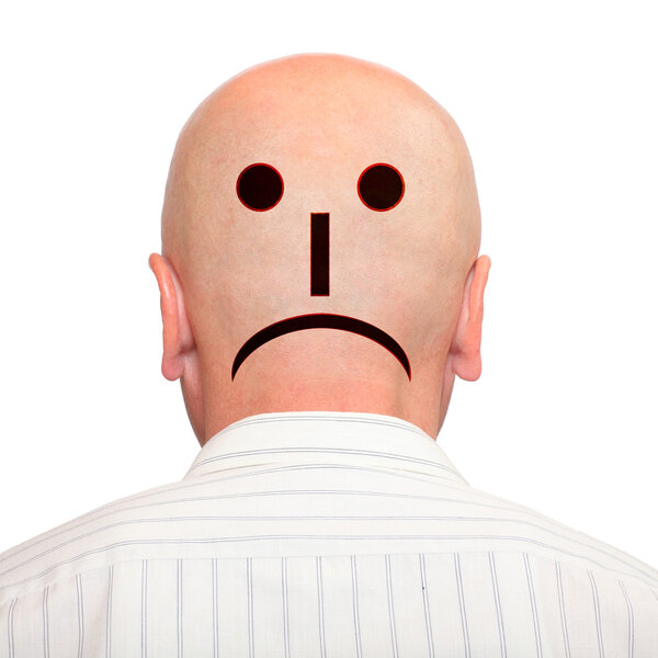 Emoticon on hairless head