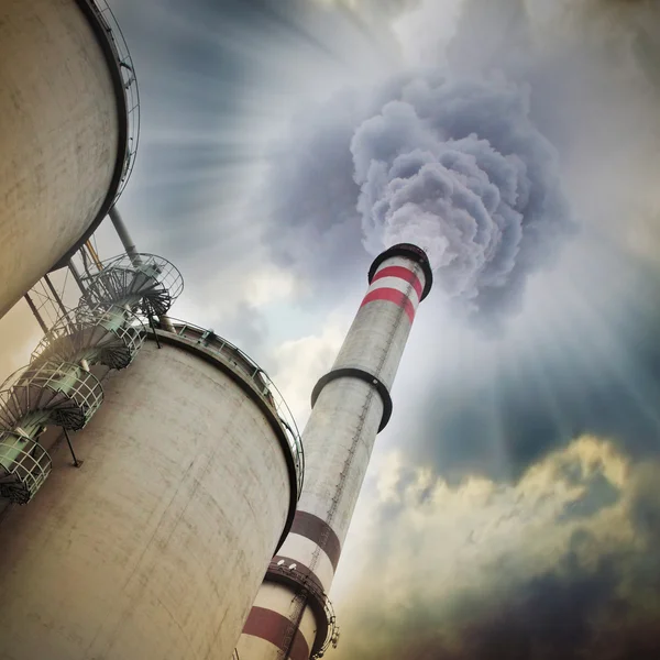 Luchtvervuiling fabriek — Stockfoto