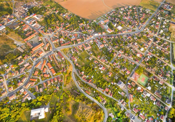 Aerial view to suburb of Pilsen