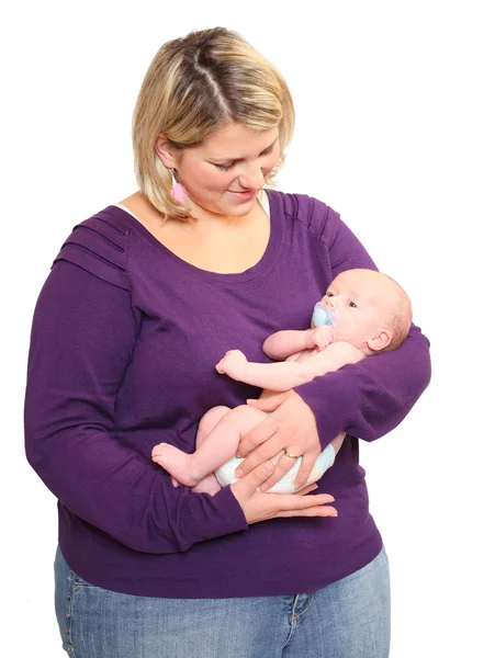 Plus tamaño madre con su pequeño bebé . —  Fotos de Stock