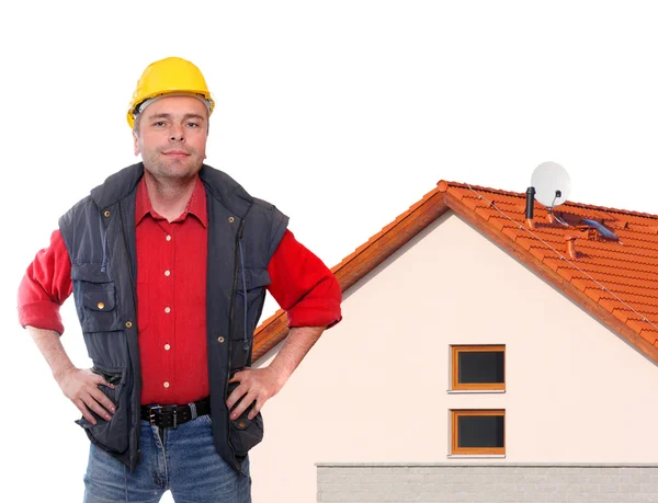 Professional builder on a building site. — Stock Photo, Image