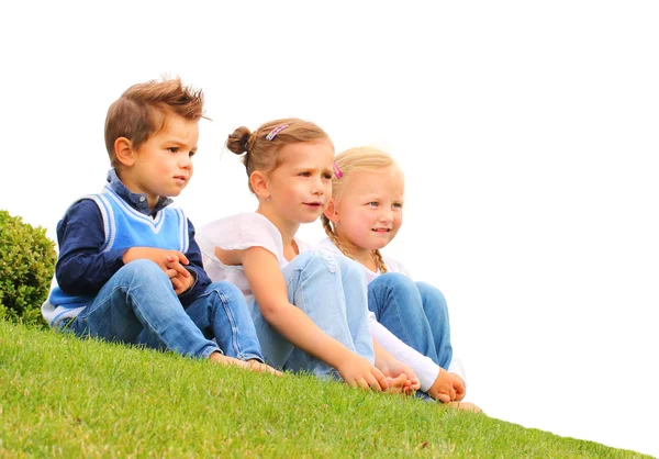 Drie kleine vrienden samen. — Stockfoto