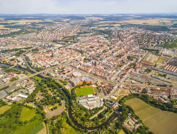 Luchtfoto te Pilsen. — Stockfoto