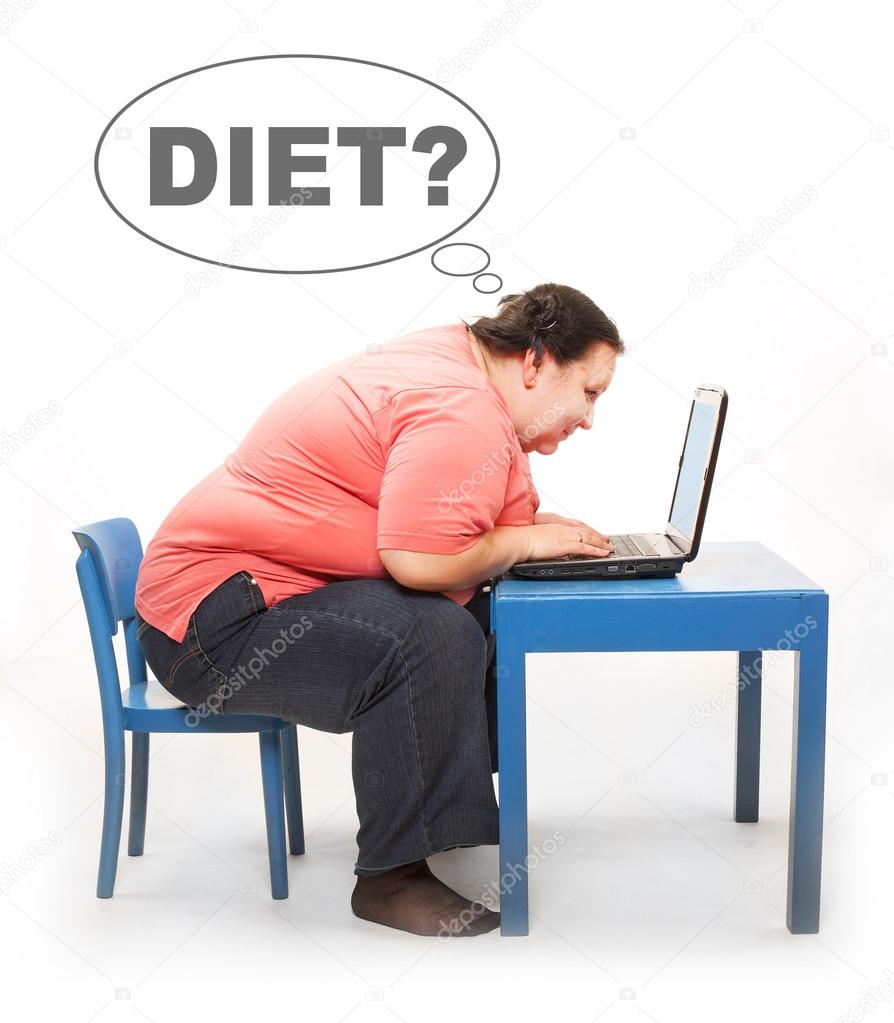Overweight woman finding new diet 