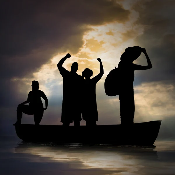 Uprchlíci na moři. — Stock fotografie