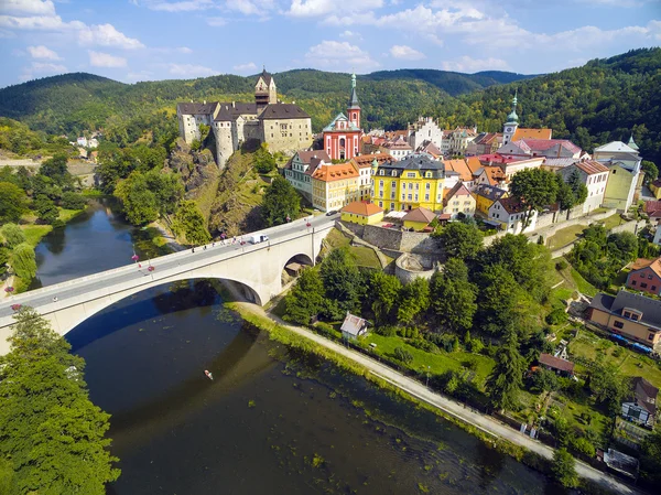 Aerial view of medieval town. — Stock Photo, Image