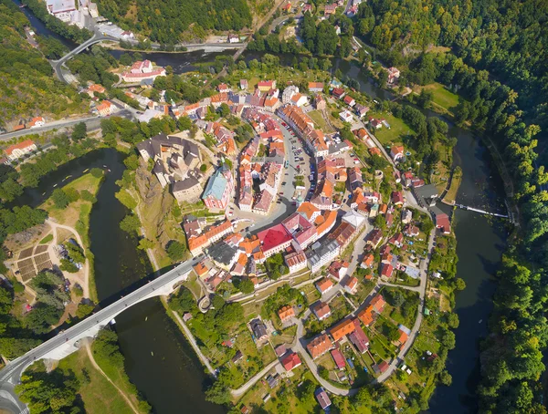 Luftaufnahme der mittelalterlichen Stadt. — Stockfoto