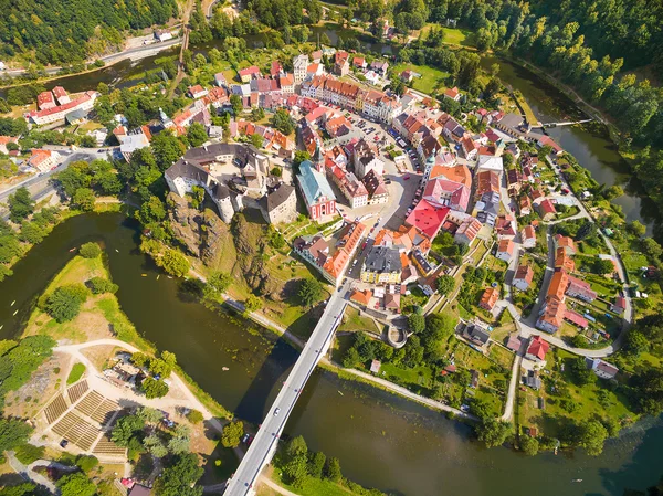 Aerial view of medieval town. — Stock Photo, Image