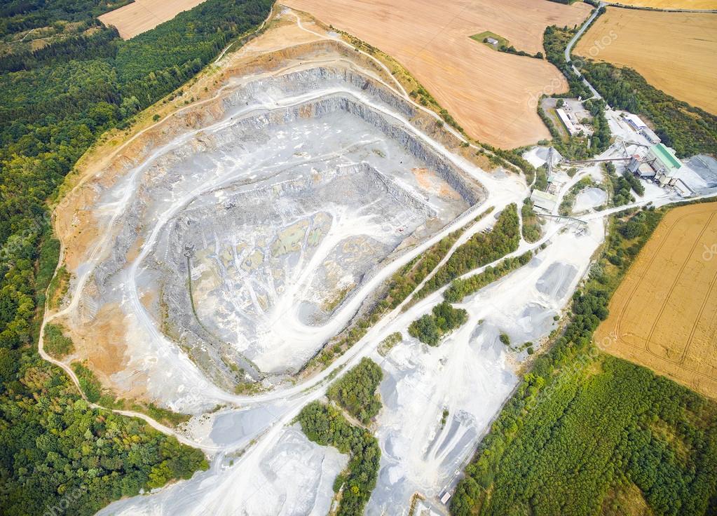 Aerial view of abandoned mine