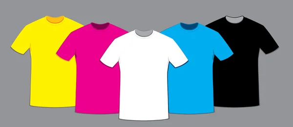 Färgad blank t-shirts mallen uppsättning — Stock vektor