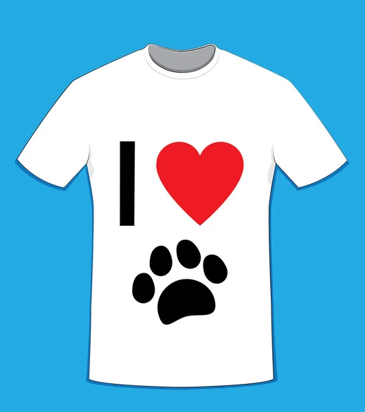 Ik hou van honden t-shirt — Stockvector