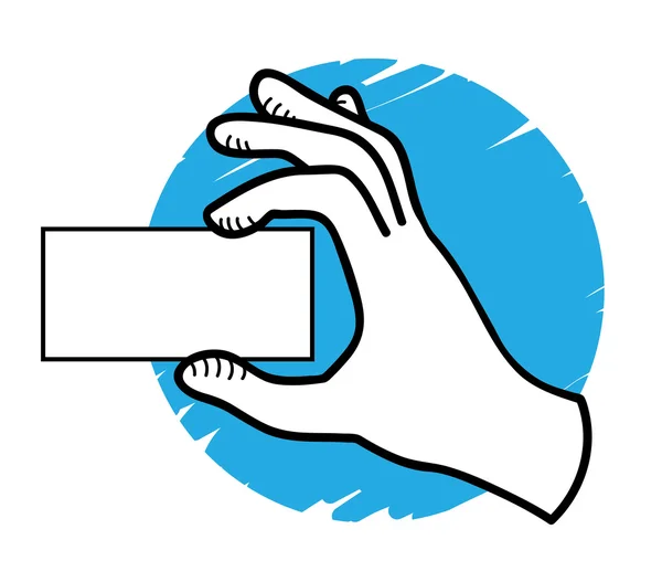 Hand showing a blank card — Stock Vector