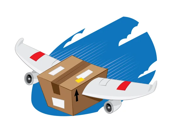 Winged Package express delivery — Stock Vector