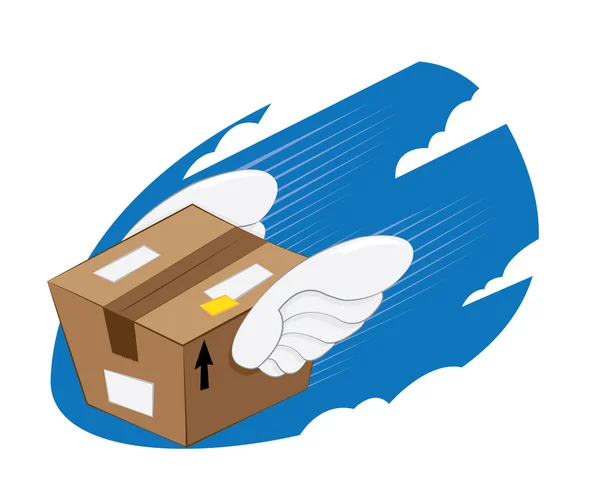 Bird Wings Package express delivery — Stock Vector