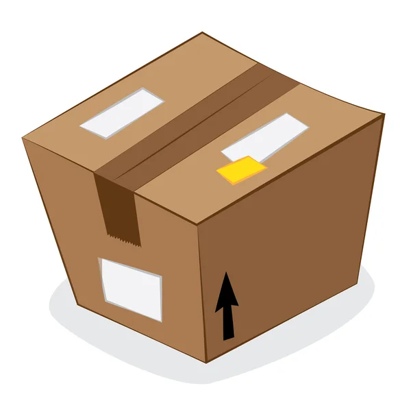 Beyaz izole karton paket — Stok Vektör