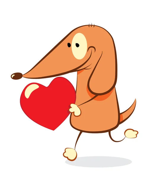 Día de San Valentín perro — Vector de stock
