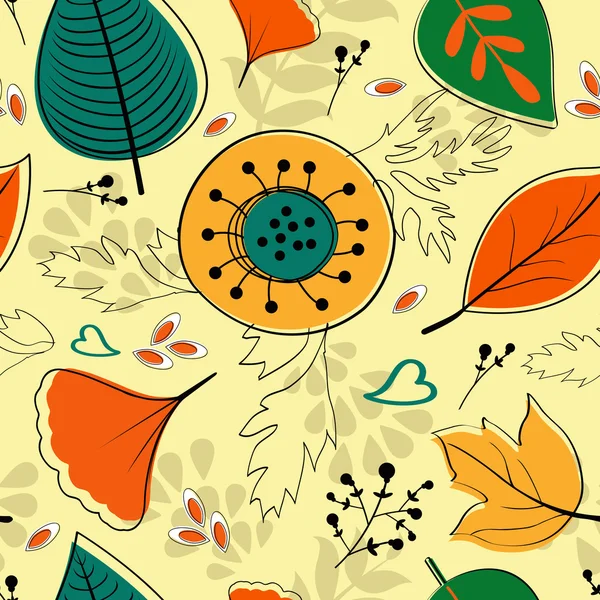 Colorful autumn seamless pattern — Stock Vector