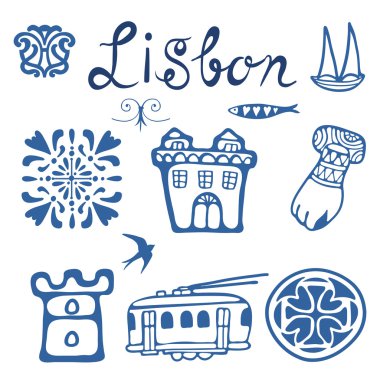 Şık Portekiz tipik Icons collection