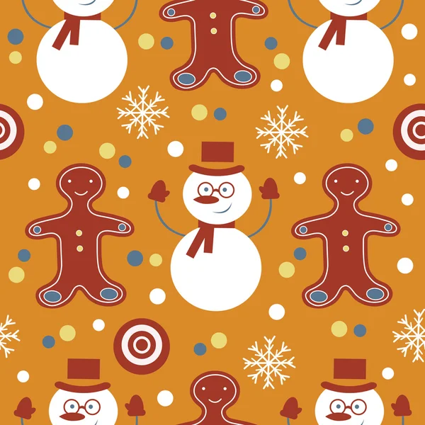 Mignon motif sans couture coloré avec des gelées et du pain d'épice — Image vectorielle