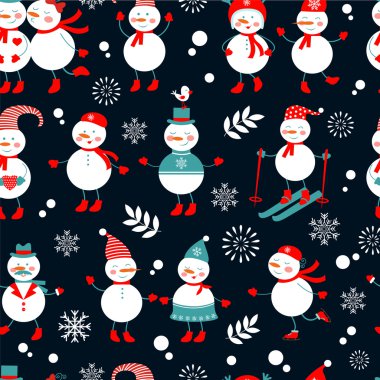 Sevimli kardan adamlar seamless modeli