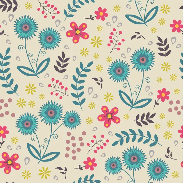 Beau motif floral sans couture — Image vectorielle