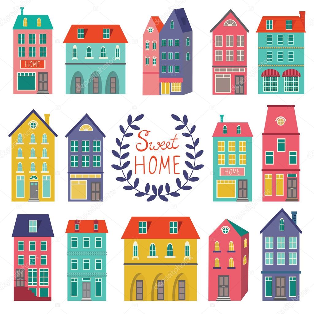 Colorful houses collection
