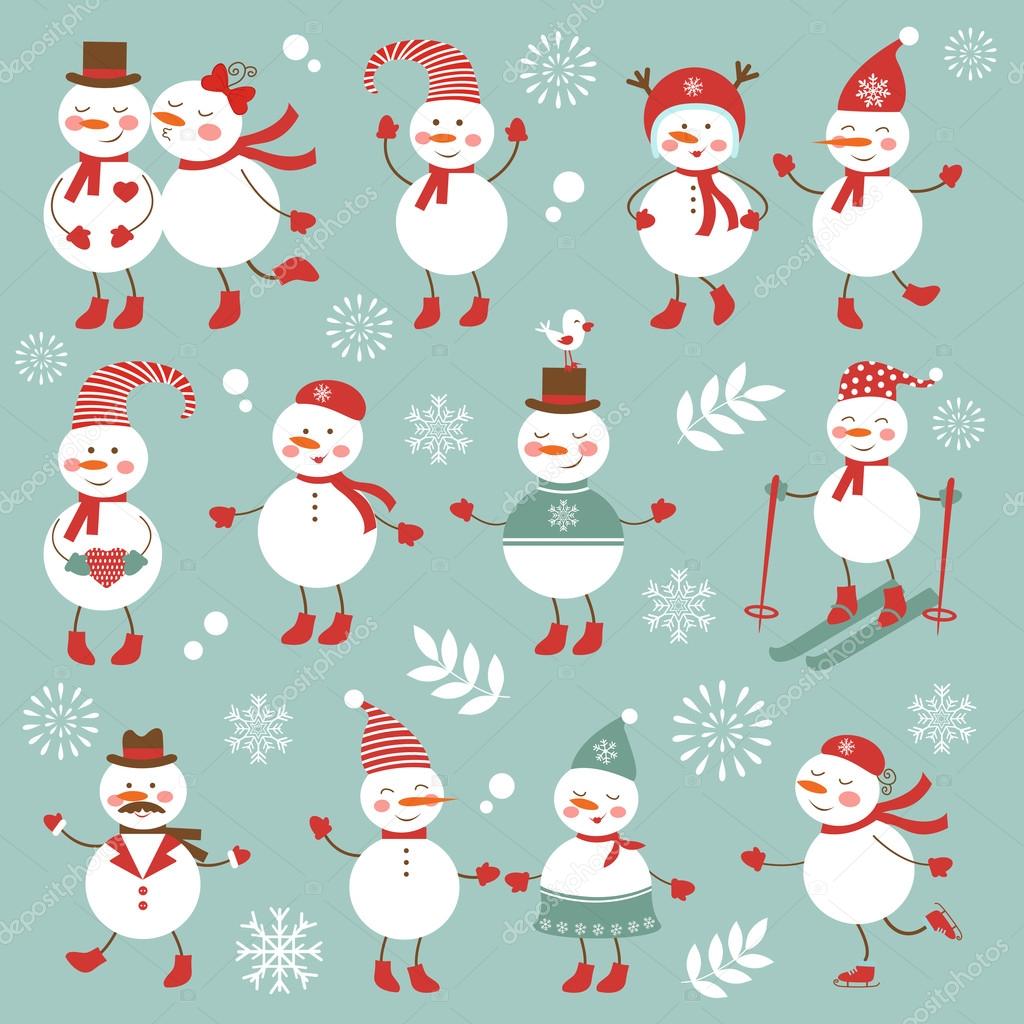 Cute snowmen collection