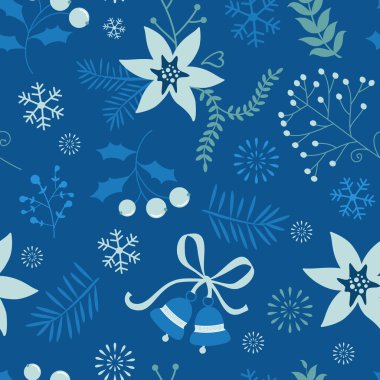 Holly seamless pattern clipart