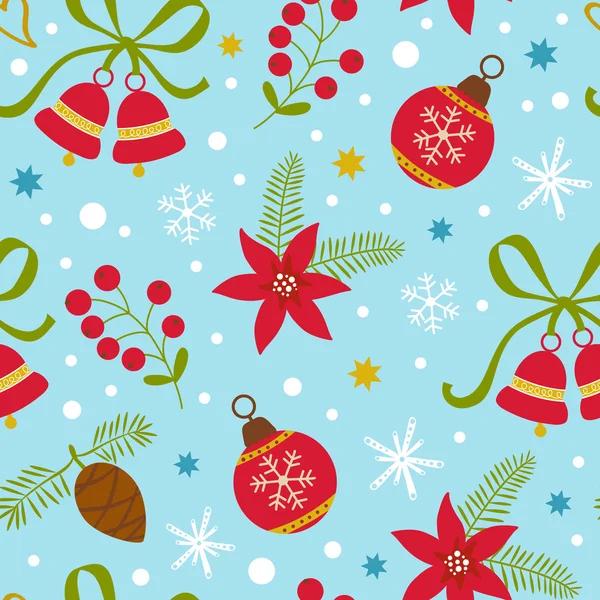 Colorful Christmas seamless pattern — Stock Vector