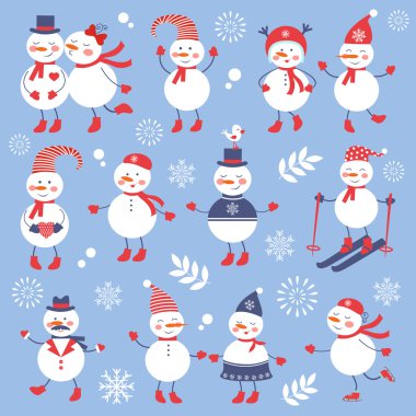 Sevimli kardan adamlar sorunsuz koleksiyonu