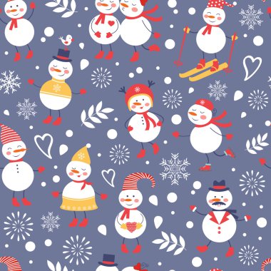 Sevimli kardan adamlar seamless modeli