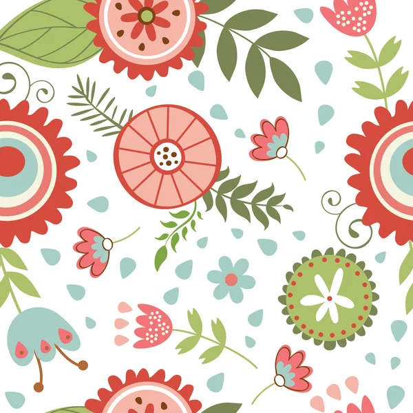 Beau motif floral sans couture — Image vectorielle