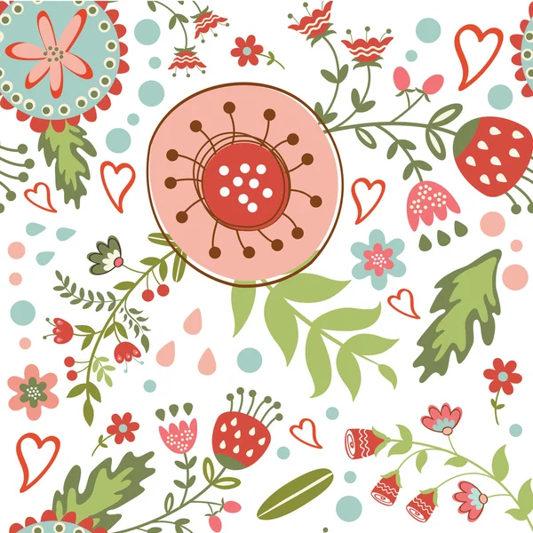 Όμορφη άνευ ραφής λουλουδάτο μοτίβο — Διανυσματικό Αρχείο