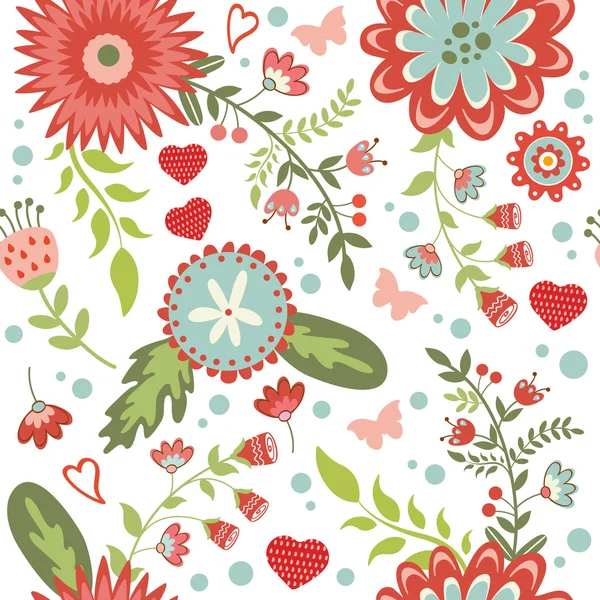 Hermoso patrón floral sin costuras — Vector de stock