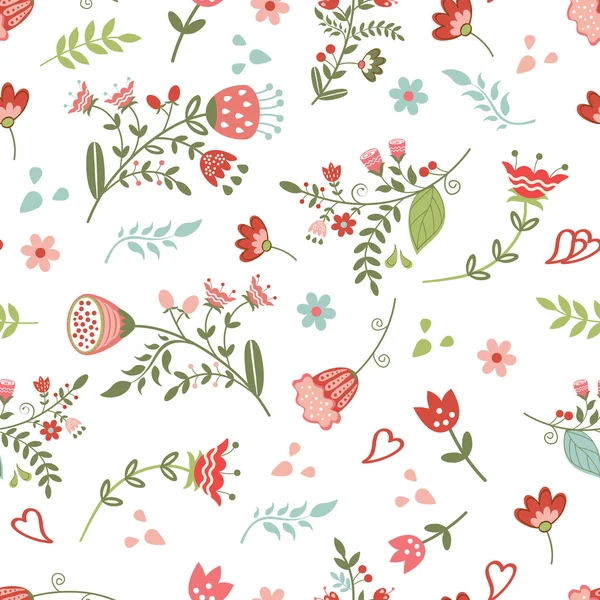Hermoso patrón floral sin costuras — Archivo Imágenes Vectoriales