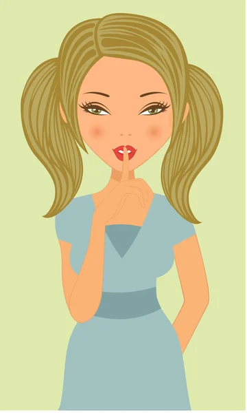 An illustration of a Young beautiful woman — Stock Vector