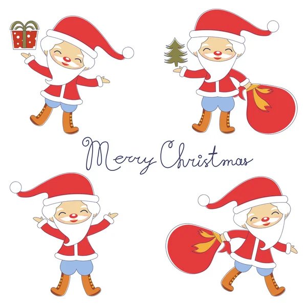 Mignonne collection Santas — Image vectorielle