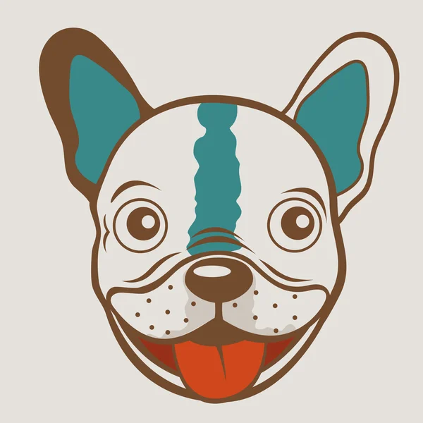 Bouledogue français drôle visage — Image vectorielle