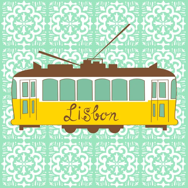 Tram Lisbona — Vettoriale Stock
