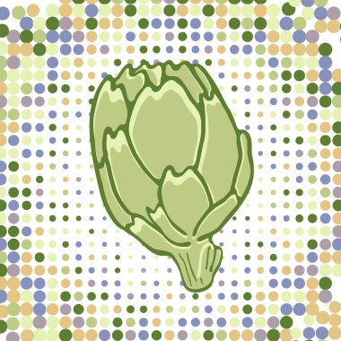 Renkli resimde taze enginar