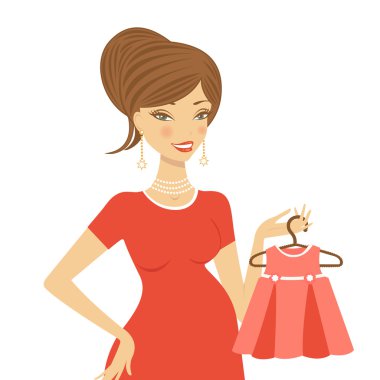 Elbise tutan güzel anne