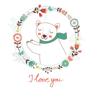 Kutup ayısı kartıyla seviyorum